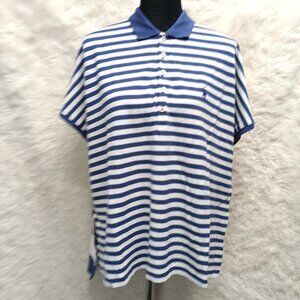 Polo Ralph Lauren Women's Blue Stripped Polo Shirt Size S